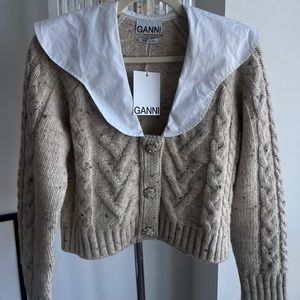 GANNI - crystal embellished knit cardigan